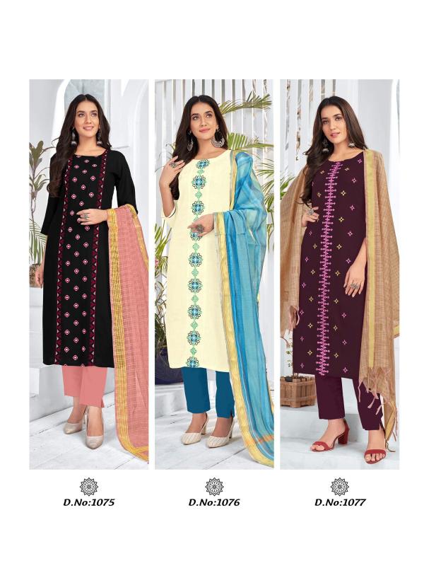 RT Nari 12 Designer Rayon Kurti With Banarasi Dupatta Set 